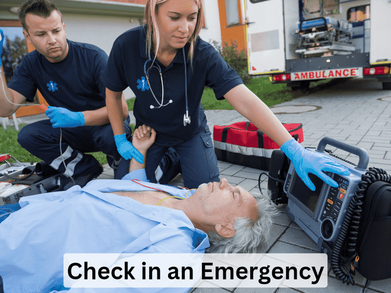 image showing a first aider checking- what is thе third and final emеrgеncy action stеp? A life saving guide