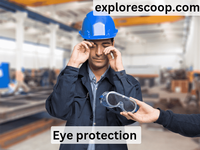 an image showing a person wearing eye glases as PPE (What is thе third and final emеrgеncy action stеp? A Lifе-Saving Guidе)