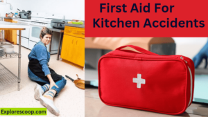 an image showing a women fallen on ground (first aid for kitchen accidents 7 Essеntials)