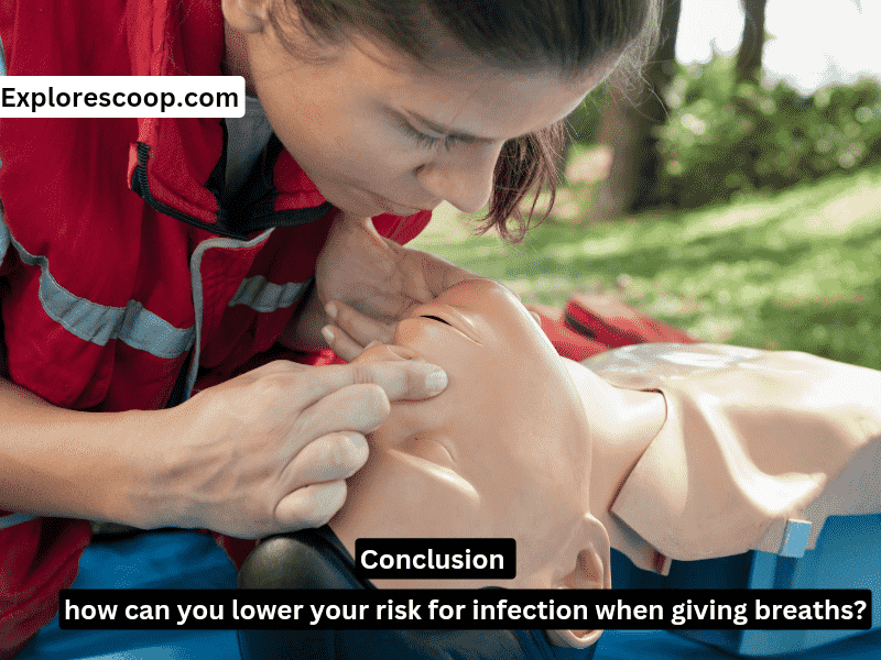 How can you lower your risk for infection when giving breaths? 4 Practical Steps! 5 A first aider lady getting training on a dummy for performing giving breaths (how can you lower your risk for infection when giving breaths?)