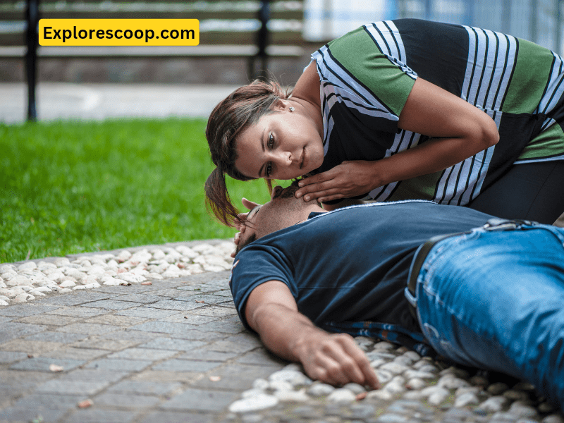 What is the purpose for hands only CPR? Save Lives! 3 A girl checking breathing of an unconscious man-(What is the purpose for hands only CPR- Save Lives)