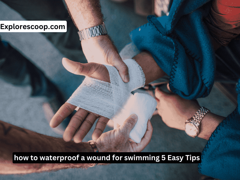 How to waterproof a wound for swimming: 5 Easy Tips 2 A close-up of a wound gettinjg covered with bandae-(how to waterproof a wound for swimming: 5 Easy Tips)